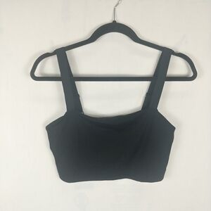 aerie Real Me Recharge Black Sports Bra Women L Adjustable Athleisure Loungewear